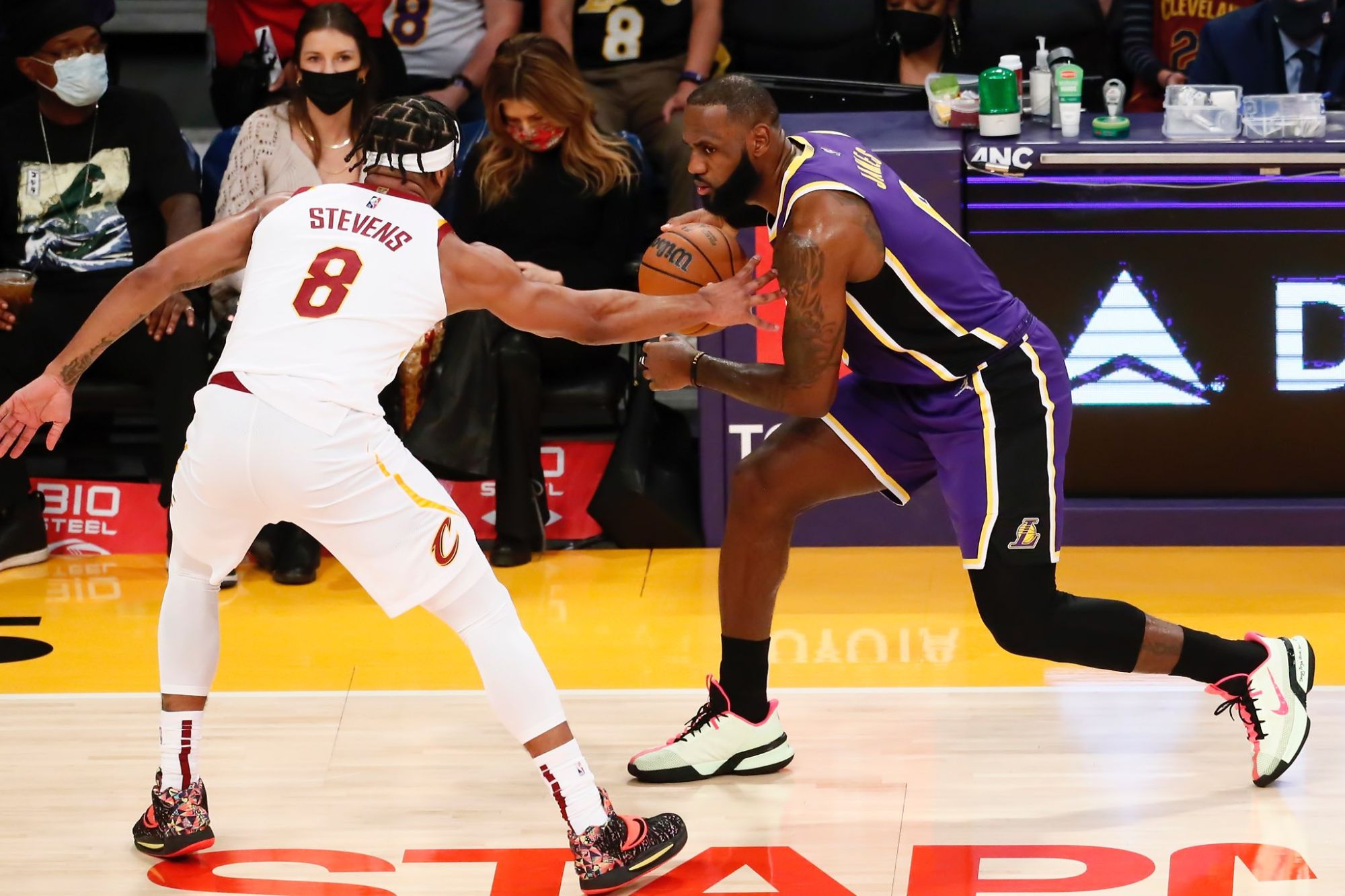 Lamar Stevens defending LeBron James